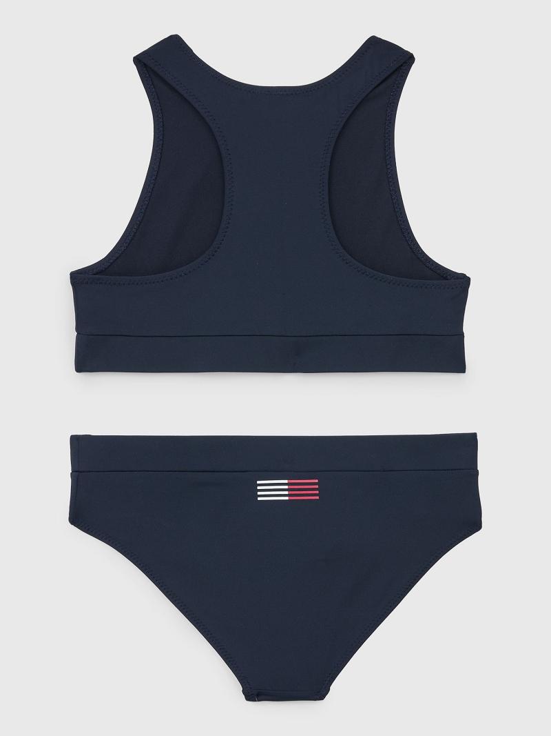 Lány Tommy Hilfiger Crop Top Set Úszóruhák Kék | HU 1902YXF